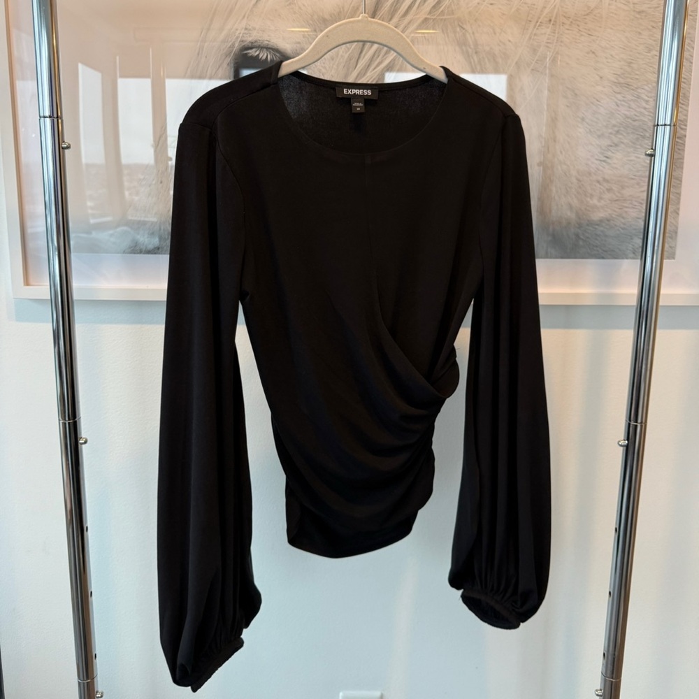 Express Black Wrap Shirt